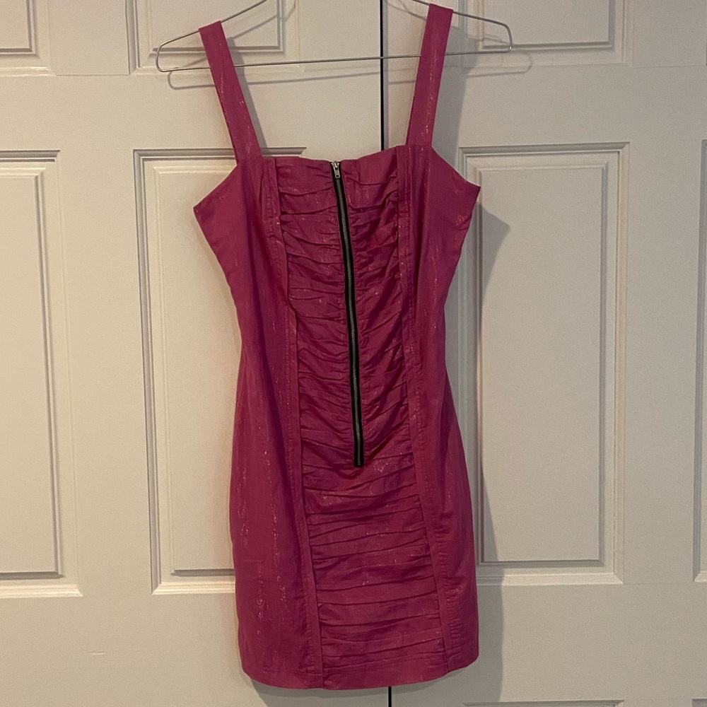 Walter by Walter Baker Pink Zip Front Mini Dress